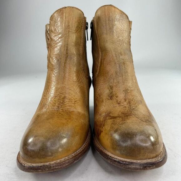 Bed Stu Countess Womens Tan Rustic Leather Bootie US 9.5 Side Zip Ankle Boots - Picture 2 of 13